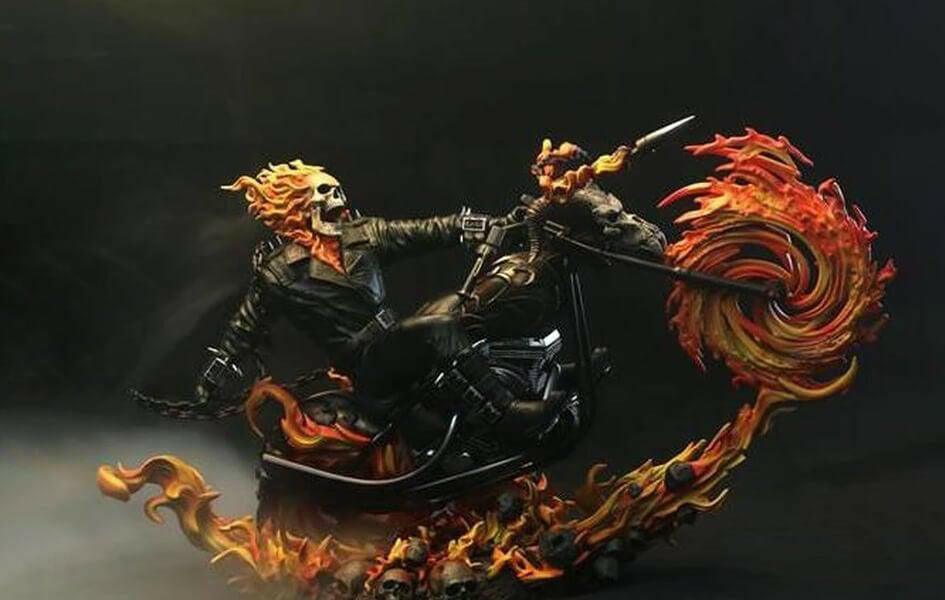 Ghost Rider Statue stands